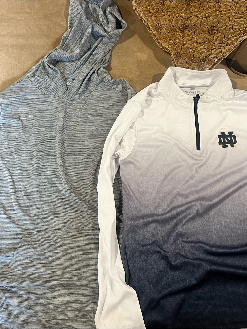 Notre Dame Ombre Quarter-Zip Pullover + Gray Hooded Top - 2 Pack